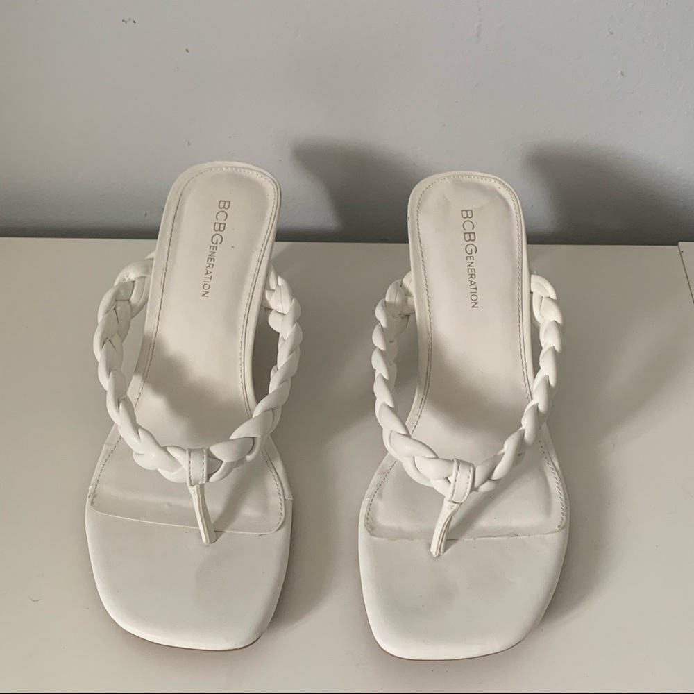 White braided sandals
